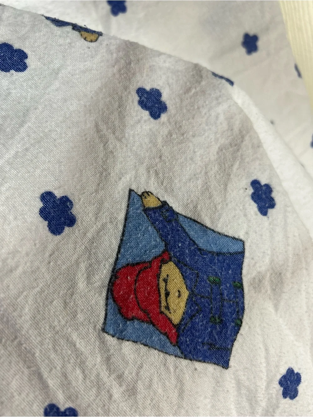 Vintage Paddington Bear Baby Receiving Blanket Flannel Raincoat Suitcase 90's